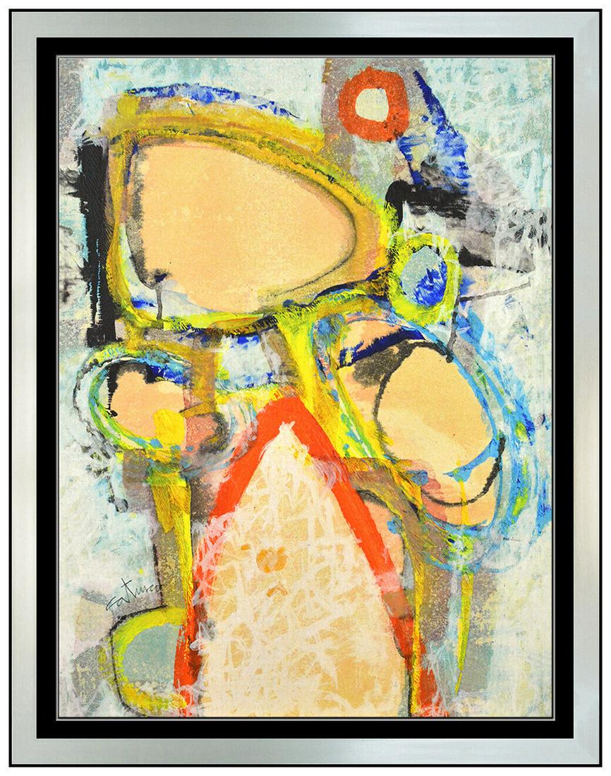 Louis Catusco Original Acrylic Painting Abstract Modern Signed Framed Artwork (1 of 4)