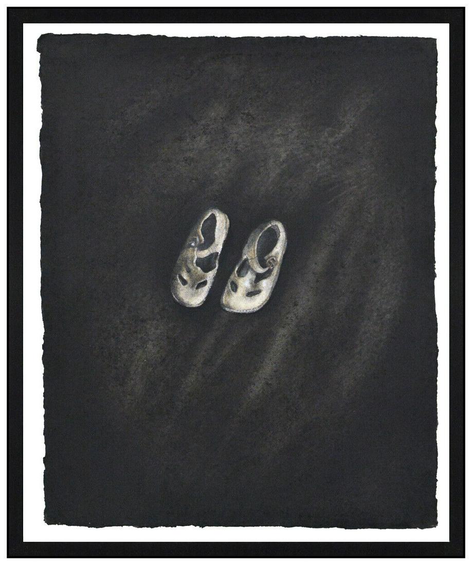 Lena Liv Original Mixed Media Painting Fashion Shoes Modern Framed Signed Art (1 of 4)