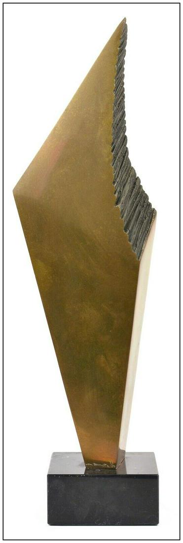 Tom Bennett Full Round Contemporary Abstract Bronze Sculpture Signed Artwork Tom: This lot includes:Gallery COA & free domestic shipping (*insurance and international shipping for an additional charge)Artist: Tom BennettTitle: Heat WaveMedium: BronzeSize: 18" x 5" x 5"Signed: in br