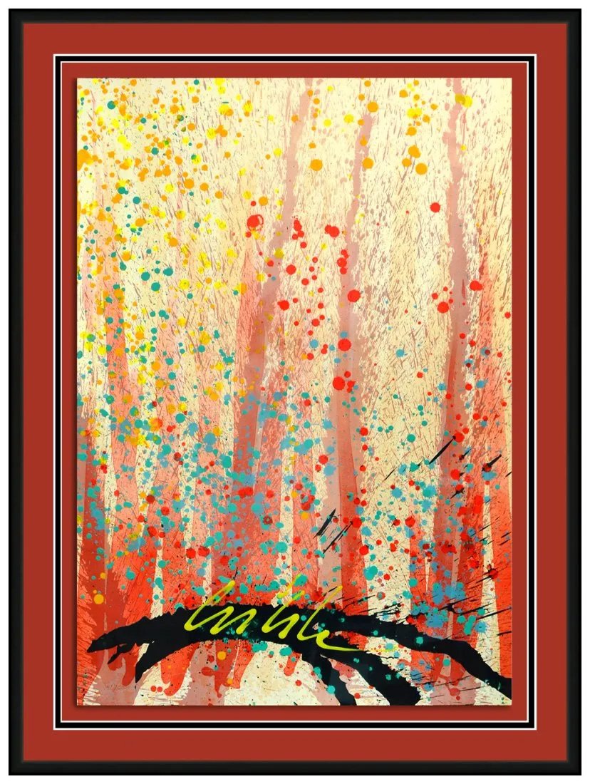 Dale Chihuly Large Original Mixed Media Acrylic Painting Signed Glass Framed Art (1 of 5)