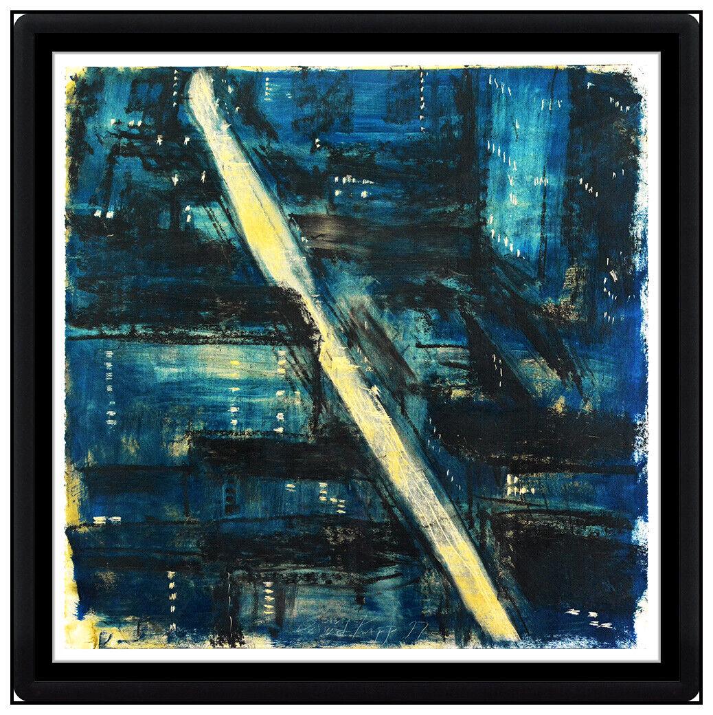 David Kapp Large Original Oil Painting Signed New York Cityscape Framed Abstract: This lot includes:Gallery COA & free domestic shipping (*insurance and international shipping for an additional charge)Artist: David KappTitle: Midtown New York CityMedium: Oil Painting Size: 30" x 30