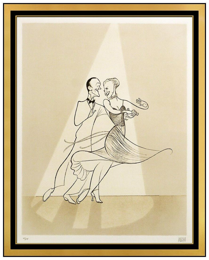Al Hirschfeld Original Lithograph Hand Signed Fred Astaire Ginger Rogers Artwork: This lot includes:Gallery COA & free domestic shipping (*insurance and international shipping for an additional charge)Artist: Al HirschfeldTitle: Fred Astaire and Ginger RogersMedium: LithographSize: