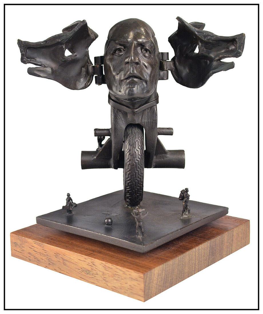 Theodore Ted Gall Original Bronze Sculpture Modern Figurative Signed Animal Art: This lot includes:Gallery COA & free domestic shipping (*insurance and international shipping for an additional charge)Artist: Theodore Ted GallTitle: Feed Em To The PigMedium: BronzeSize: 8" x 6" x 6