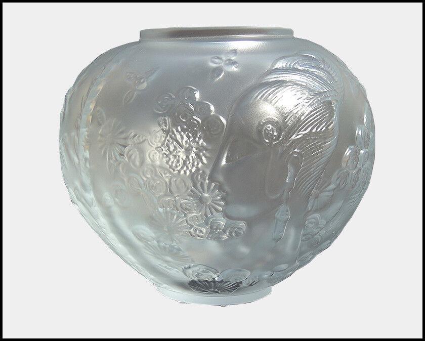 Erte Rare Original Crystal Relief Bowl Flower Among Flowers Signed Art Deco Vase (1 of 4)
