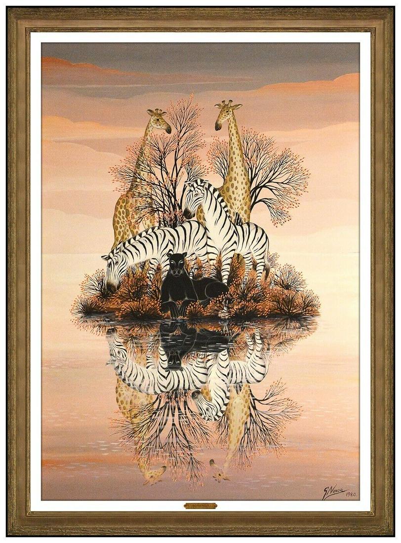 Gustavo Novoa Original Oil Painting On Board Animal Landscape Signed Framed Art (1 of 7)
