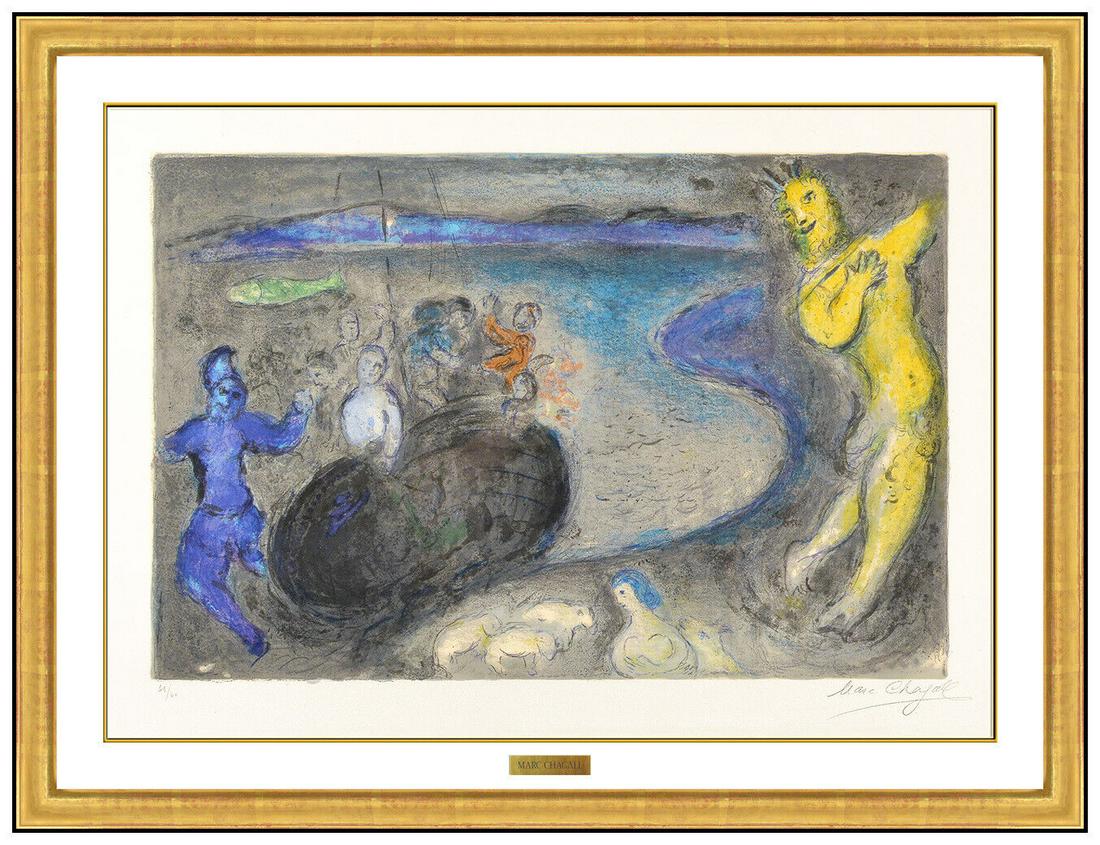 Marc Chagall Daphnis Chloe Le Songe Du Capitaine Bryaxis Hand Signed Lithograph (1 of 6)