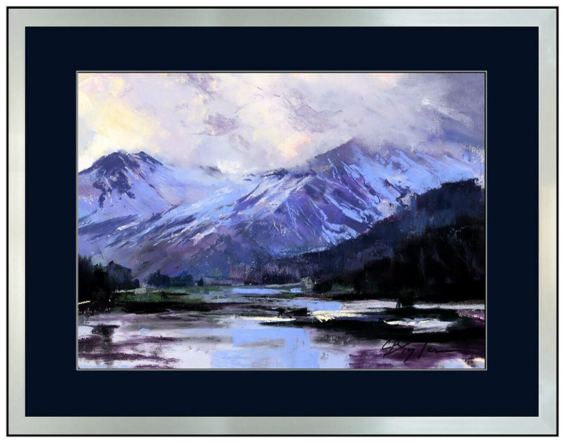 Clive Tyler Original Pastel Painting Jackson Hole Mountain Landscape Signed Art (1 of 5)