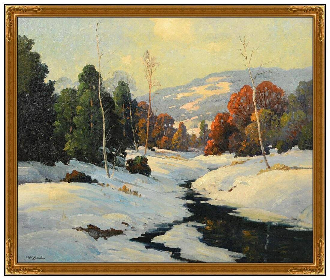 Robert William Wood Large Original Painting On Canvas Signed Landscape Water Art (1 of 5)