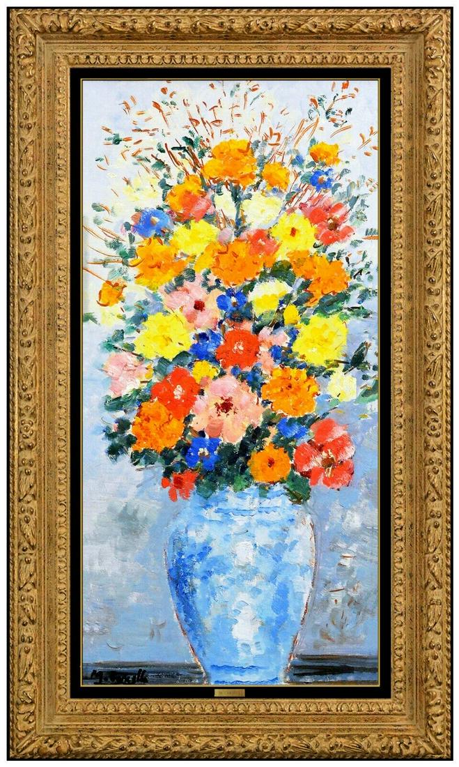 Michele Cascella Original Painting On Canvas Signed Flower Still Life Framed Art (1 of 6)