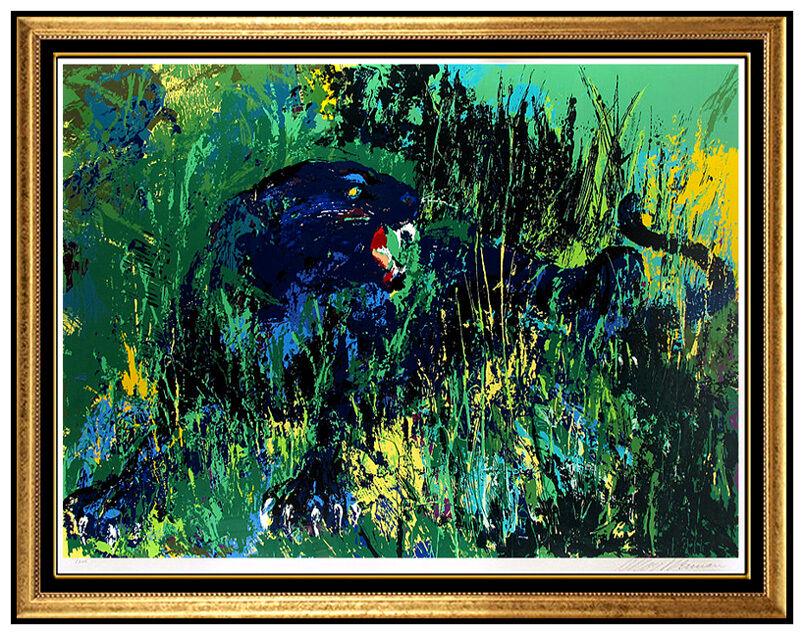Leroy Neiman Original Signed Serigraph Black Panther Artwork Painting Animal Art (1 of 5)