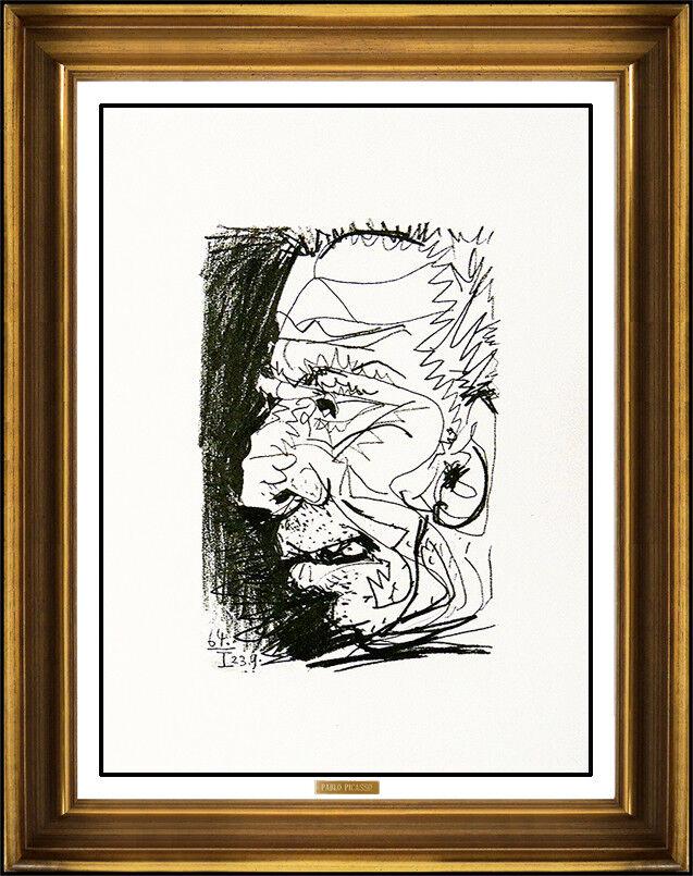 Pablo Picasso La Gout Du Bonheur Lithograph Male Portrait Authentic Artwork (1 of 5)