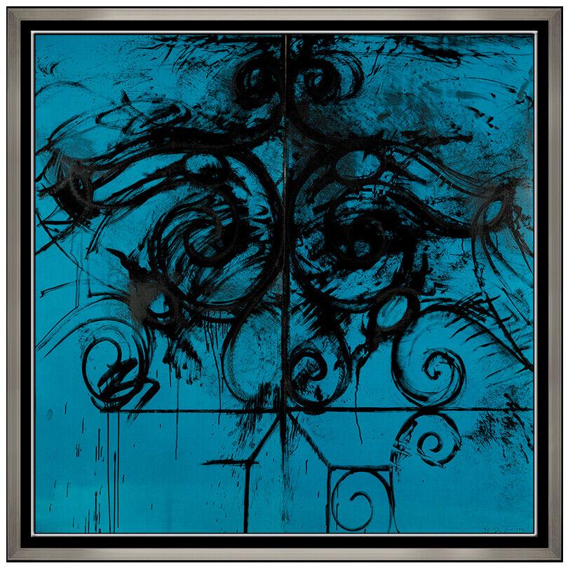 Jim Dine Original Color Lithograph Blue Commelynck Gate Signed Art Large Diptych (1 of 10)