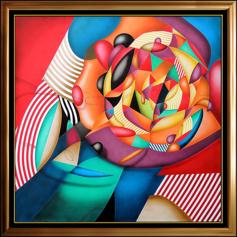 Yankel Ginzburg Original Painting Oil On Canvas Hand Signed Large Floral Artwork (1 of 5)