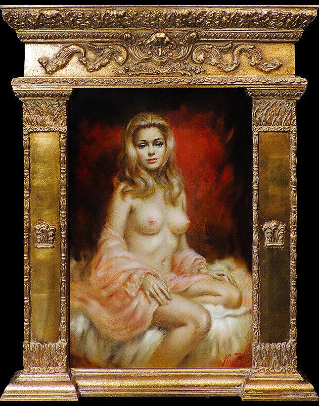 Vincent Larry Garrison Large Original Oil Painting On Board Signed Pin Up Art (1 of 5)