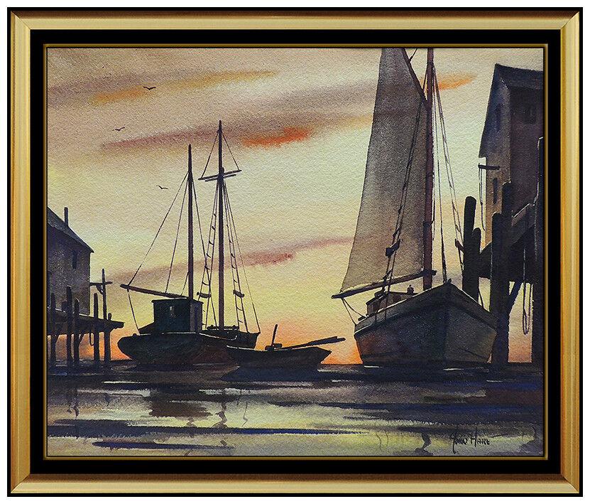 John Cuthbert Hare Original Gloucester Painting Gouache Landscape Signed Artwork: This lot includes:Gallery COA & free domestic shipping (*insurance and international shipping for an additional charge)Artist: John Cuthbert HareTitle: Original Gloucester SunriseMedium: Gouache Paint