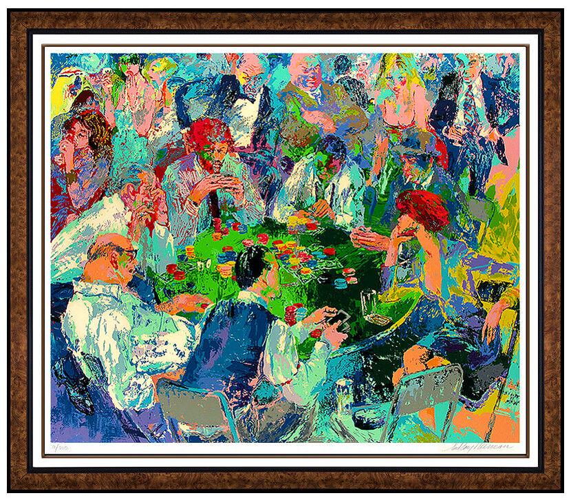Leroy Neiman Color Serigraph Hand Signed Stud Poker Gambling Casino Art Large (1 of 6)