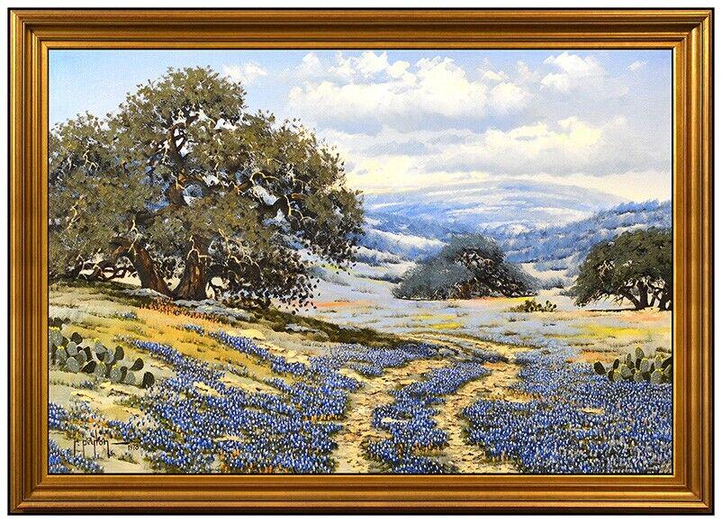 Randy Peyton Large Original Painting Oil On Canvas Signed Floral Bluebonnet Art (1 of 6)
