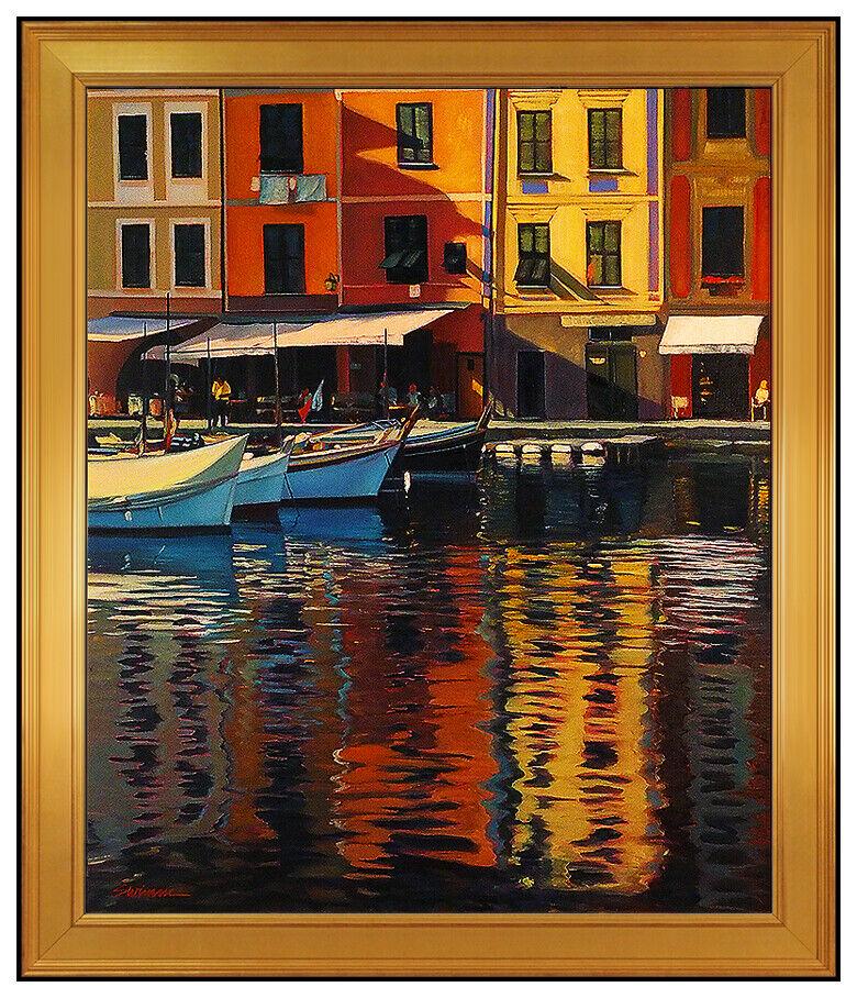 Tom Swimm Oil Painting On Canvas Large Original Italian Mediterranean Landscape (1 of 6)