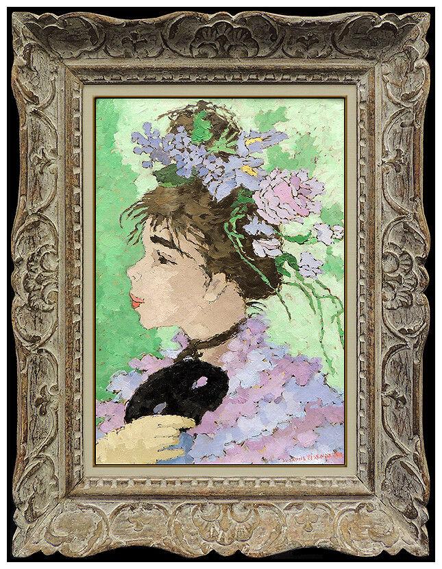 Suzanne Eisendieck Original Oil Painting On Canvas Female Portrait Signed Art: This lot includes:Gallery COA & free domestic shipping (*insurance and international shipping for an additional charge)Artist: Suzanne EisendieckTitle: Fan Du Bal MasqueMedium: Oil Painting On CanvasS