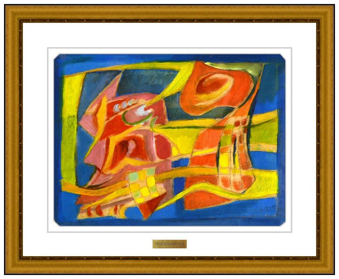 Werner Drewes Original Abstract Oil Painting Signed Modern Framed Authentic Art (1 of 5)
