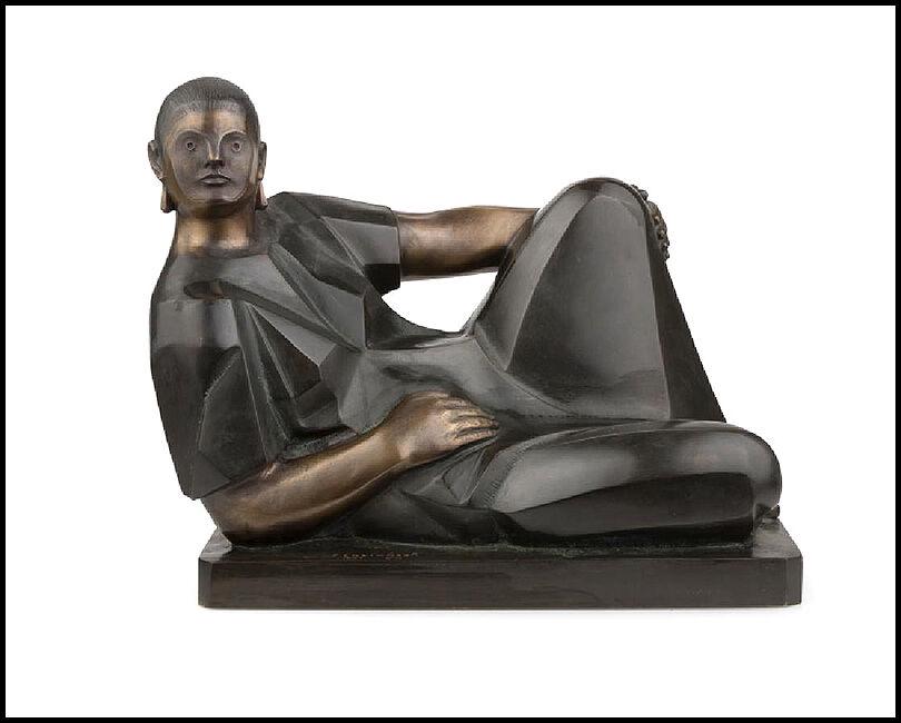 Felipe Castaneda Original Bronze Juana Portrait Sculpture Modern Cubism Artwork (1 of 4)