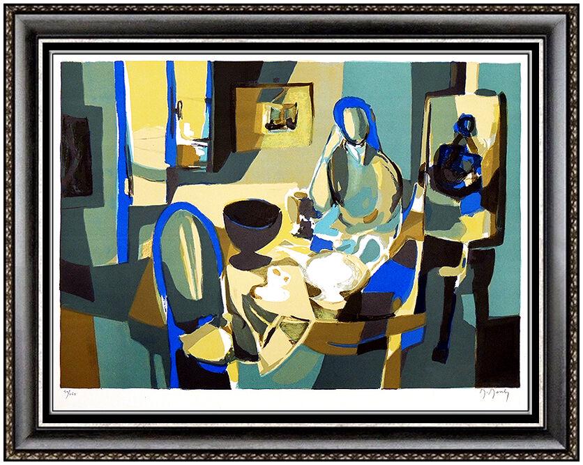 Marcel Mouly Original Color Lithograph Cubism Portrait Signed Artwork Picasso: This lot includes:Gallery COA & free domestic shipping (*insurance and international shipping for an additional charge)Artist: Marcel MoulyTitle: InteriorsMedium: LithographSize: 21.5 x 29"Framed: 30