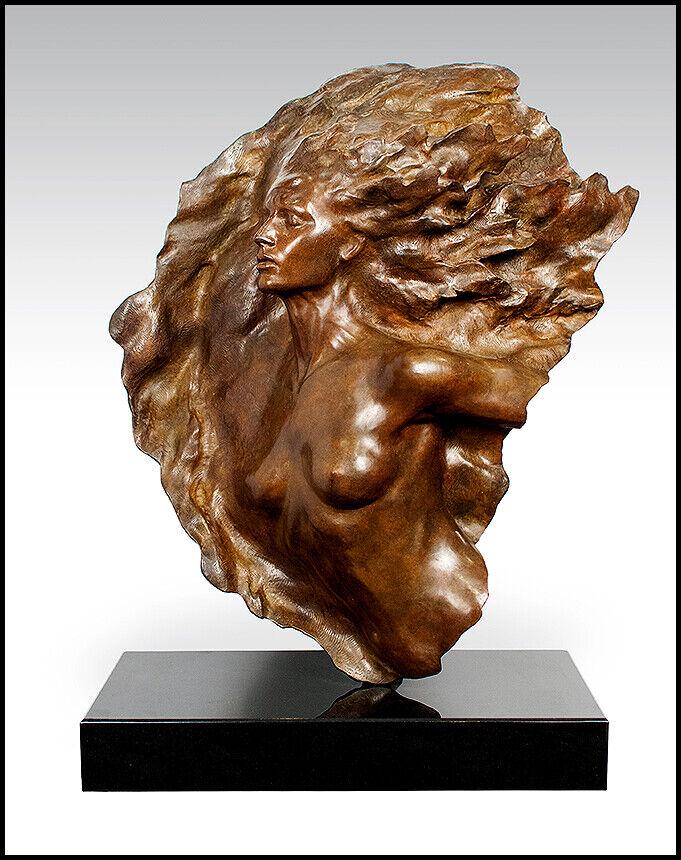 Frederick Hart Large Bronze Sculpture Ex Nihilo Female Nude Bust Signed Artwork: This lot includes:Gallery COA & free domestic shipping (*insurance and international shipping for an additional charge)Artist: Frederick HartTitle: Ex Nihilo, Fragment No. 2Medium: BronzeSize: 42"h x