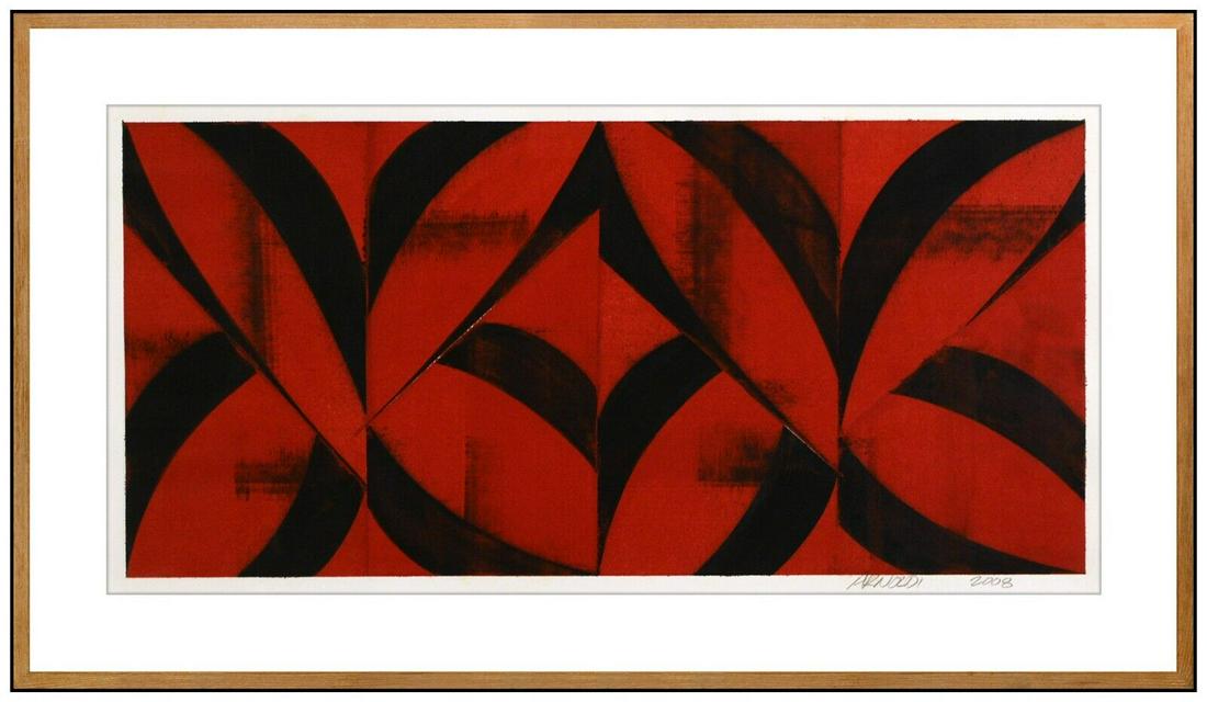 Charles Arnoldi Rare Original Gouache Painting Hand Signed Framed Floral Artwork: This lot includes:Gallery COA & free domestic shipping (*insurance and international shipping for an additional charge)Artist: Charles ArnoldiTitle: Scarlett PetalsMedium: GouacheSize: 10” x 20&