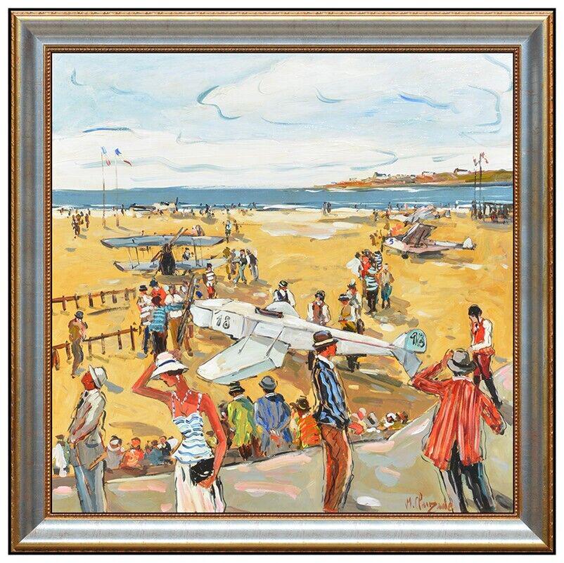 Marc Clauzade Original Acrylic Painting On Board Aviation Signed Portrait Framed (1 of 4)