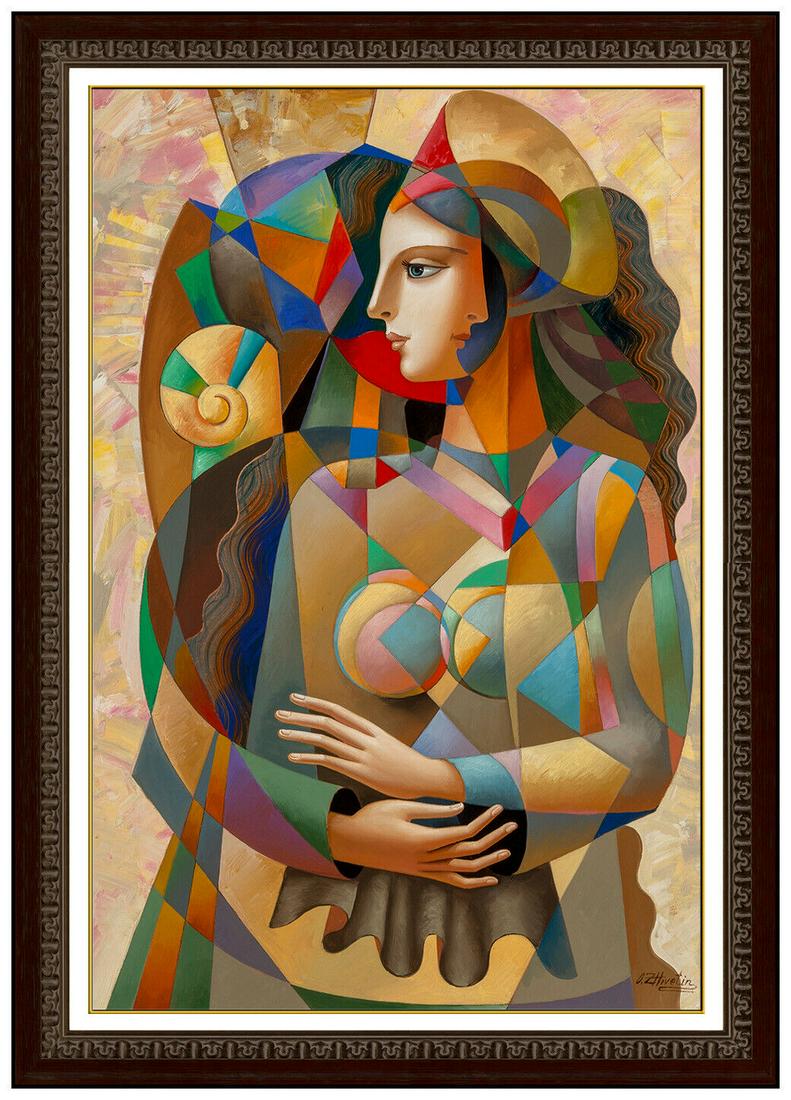 Oleg Zhivetin Large Original Female Portrait Painting On Canvas Signed Framed (1 of 6)