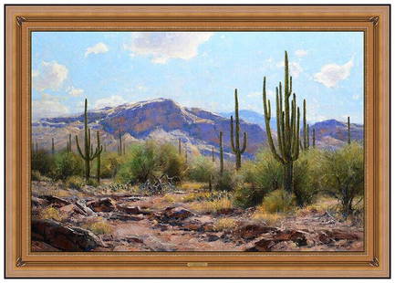 Robert Peters Large Original Oil Painting On Canvas Signed Landscape Framed Art: This lot includes:Gallery COA & free domestic shipping (*insurance and international shipping for an additional charge)Artist: Robert Peters Title: August AfternoonMedium: Oil Painting on CanvasSize: