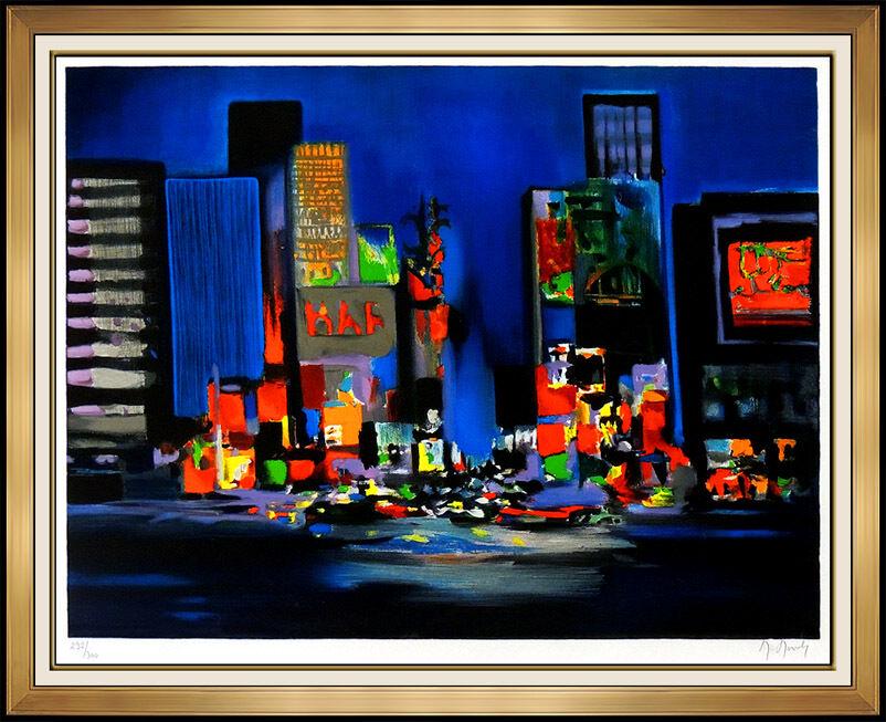 Marcel Mouly Large Hand Signed Color Lithograph Times Square New York Rare Art: All lots in this auction include: Gallery COA & $50.00 flat rate shipping. Many items will be able to be combined into one shipment, therefore a reduced fee. (*insurance and international shipping for