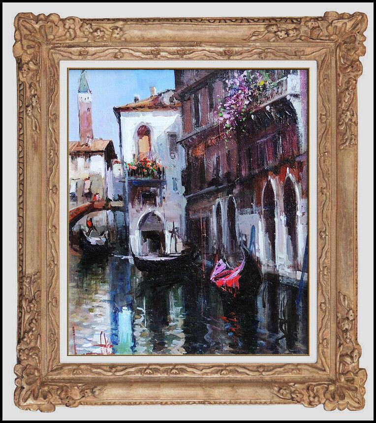 Claudio Simonetti Original Painting Oil On Canvas Venice Italy Signed Cityscape (1 of 4)