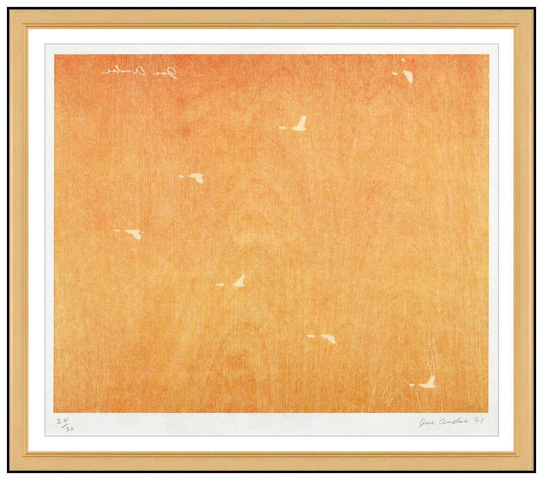 Joe Andoe Original Color Woodblock Duck Wildlife Animals Hand Signed Framed Art (1 of 5)