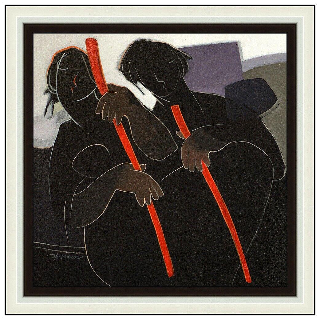 Hessam Abrishami Original Oil Painting On Canvas Signed Music Figure Portrait Art: This lot includes:Gallery COA & free domestic shipping (*insurance and international shipping for an additional charge)Artist: Hessam AbrishamiTitle: Rhythm In Red Medium: Oil Painting On Canvas Size: