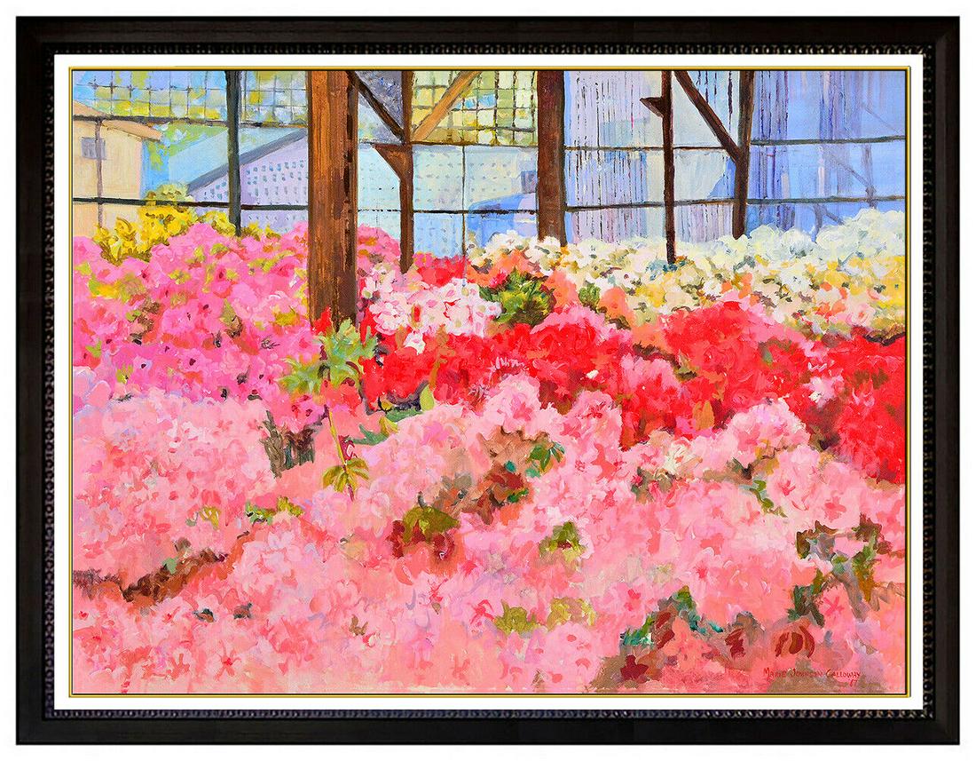 Marie Johnson Calloway Original Oil Painting On Canvas Large Signed Floral Art (1 of 5)