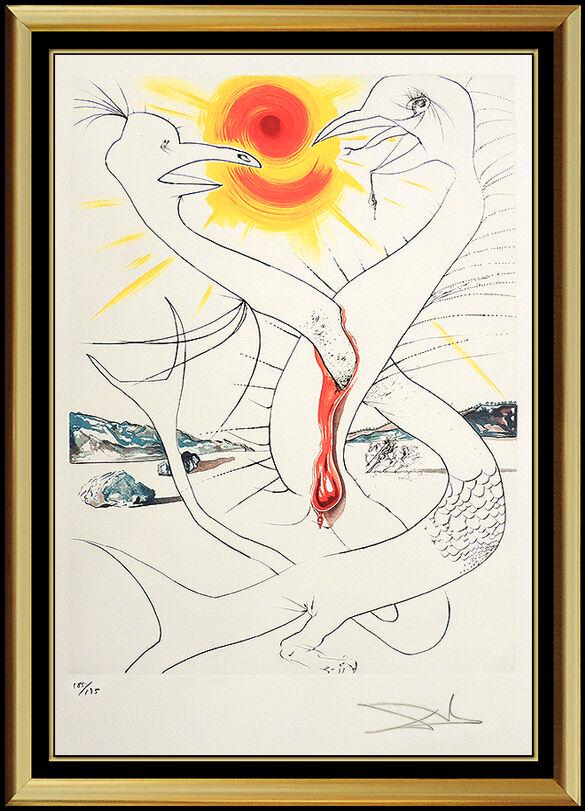 Salvador Dali Color Lithograph Hand Signed Surreal Artwork Conquest of Cosmos (1 of 6)