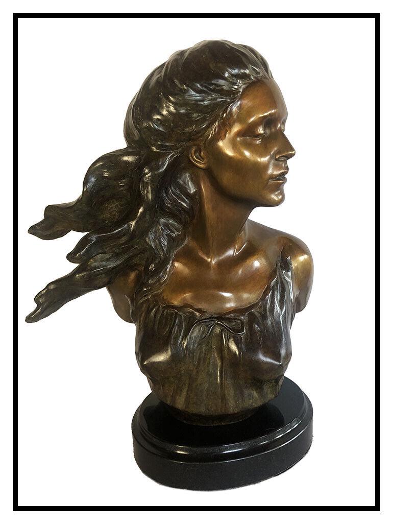 Frederick Hart Bronze Sculpture The Muses Music Signed Female Bust Full Round Art: This lot includes:Gallery COA & free domestic shipping (*insurance and international shipping for an additional charge)Artist: Frederick Hart Title: The Muses: MusicMedium: BronzeSize: 18" x 13.5" x 1