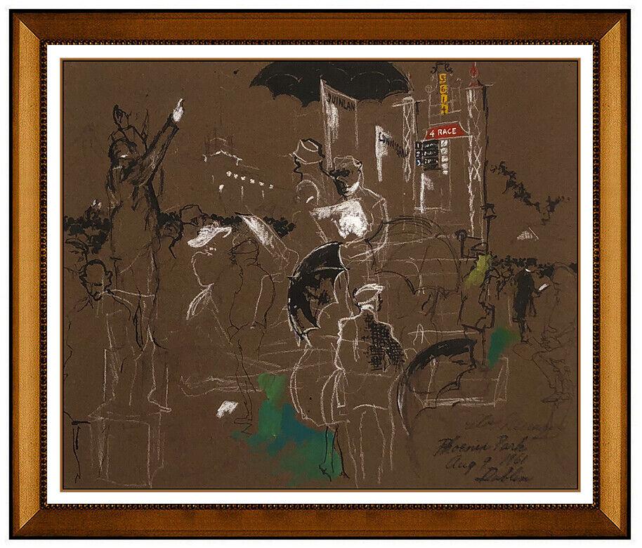 LEROY NEIMAN Original Acrylic Painting Signed Horse Racing Sports Authentic Art (1 of 4)