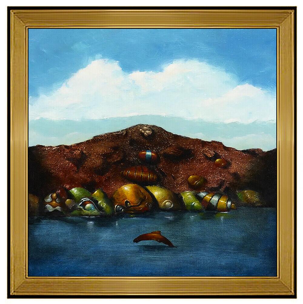 Robert Rasely Original Painting Oil On Board Surreal Landscape Signed Framed Art (1 of 5)