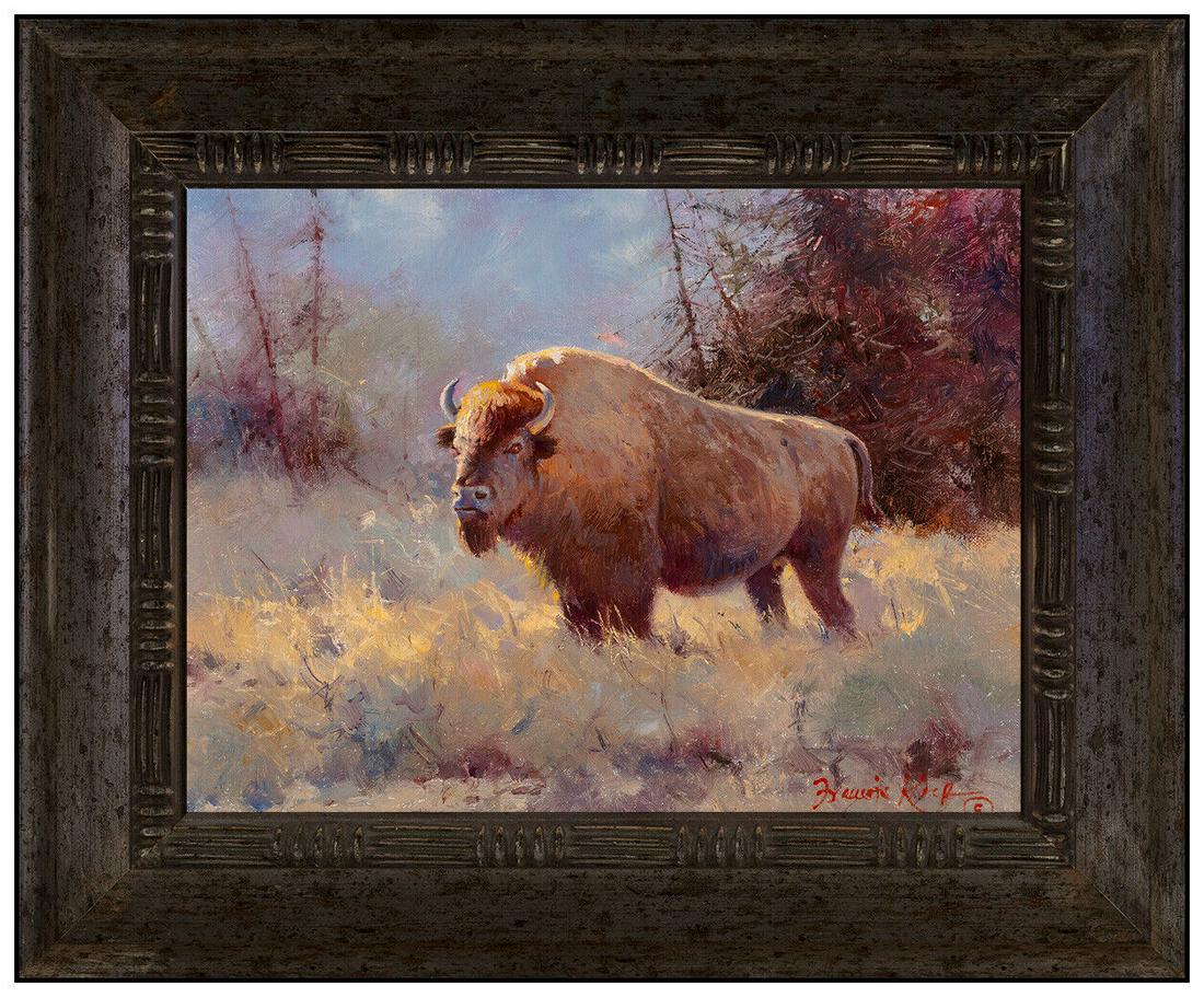Francois Koch Original Oil Painting On Board Signed Animal Wildlife Framed Art (1 of 4)