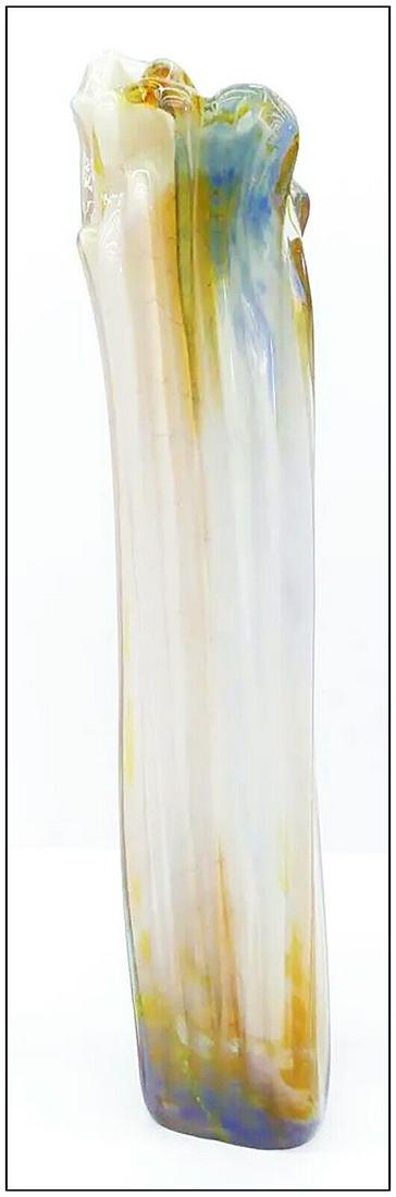 William Morris Original Hand Blown Glass Sculpture Tall Stone Signed Modern Art (1 of 5)