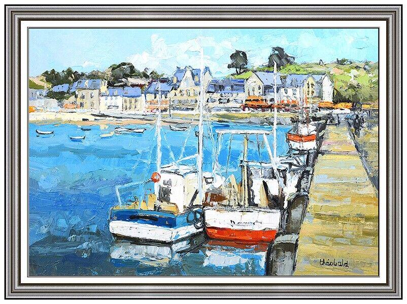 Renee Theobald Original Oil Painting on Canvas Signed Nautical Large Framed Art (1 of 5)