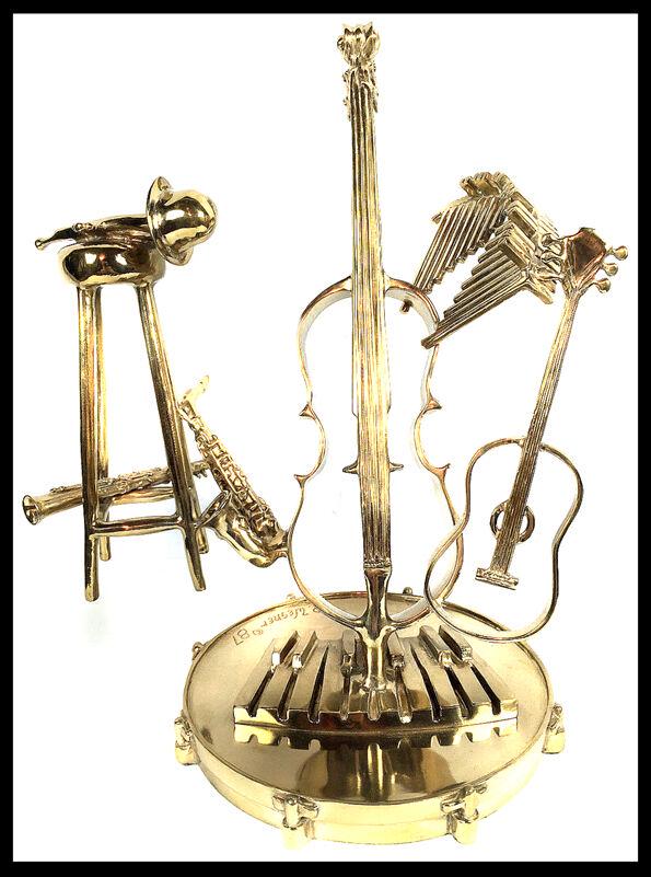 PAUL D. WEGNER Signed BRONZE SCULPTURE Original Music Art Piano Jazz TAKE FIVE (1 of 4)