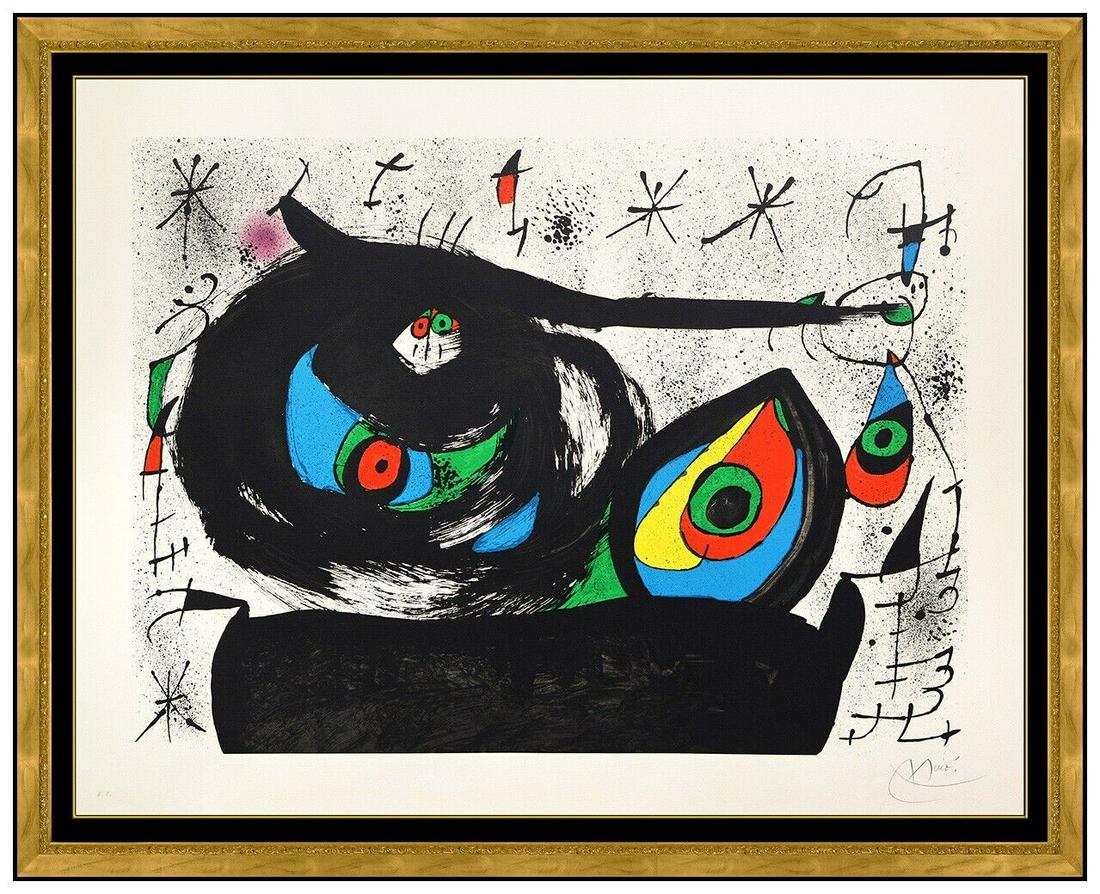 Joan Miro Homenatage A Joan Prats Hand Signed Lithograph Abstract Framed Artwork (1 of 6)