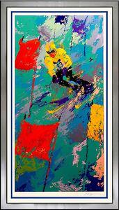 Large LeRoy NEIMAN Original SIGNED Winter Olympics Skiing Snow Serigraph Artwork (1 of 5)