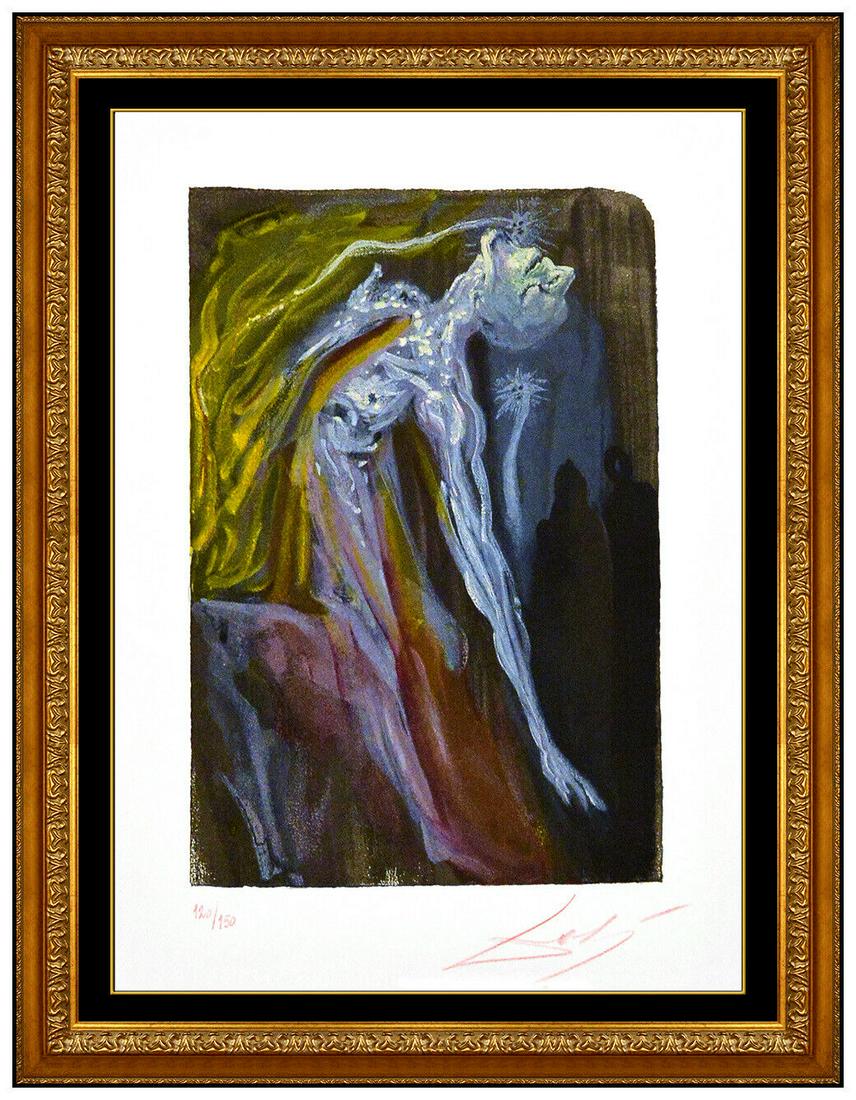 Salvador Dali Divine Comedy Color Wood Engraving Paradise Canto 9 Hand Signed (1 of 5)