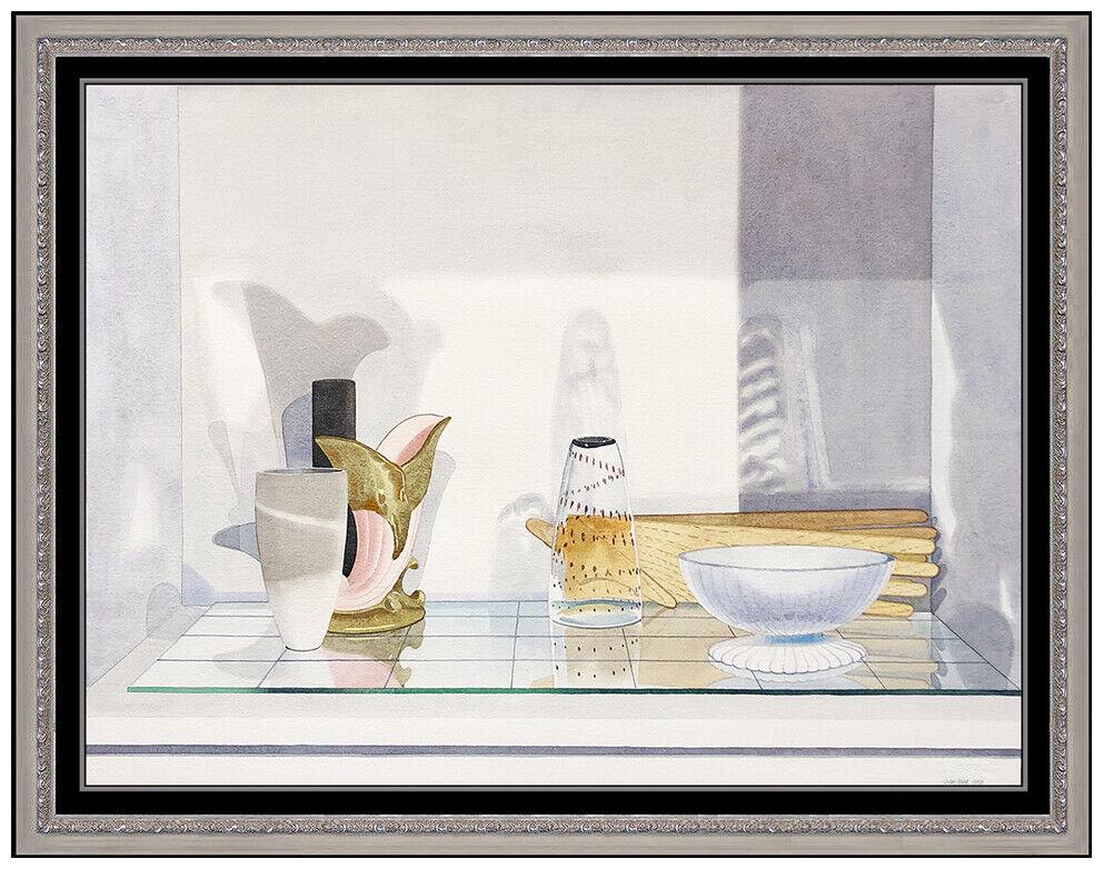 John Moore Original Watercolor Painting Still Life Signed Large Modern Artwork (1 of 5)