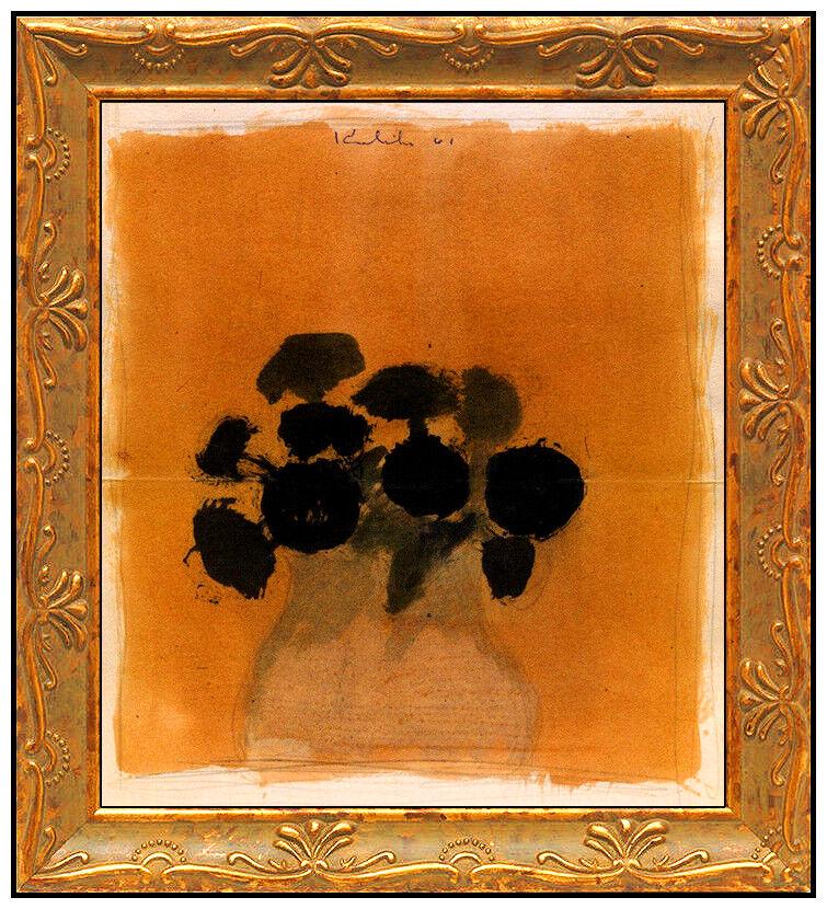 Robert Kulicke Original Gouache Oil Painting Signed Floral Still Life Artwork (1 of 4)