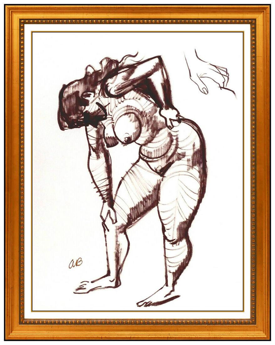 Aaron Bohrod Watercolor Original Painting Signed Female Figurative Nude Artwork: This lot includes:Gallery COA & free domestic shipping (*insurance and international shipping for an additional charge)Artist: Aaron BohrodTitle: On Bended Knee Medium: Original Watercolor PaintingSiz